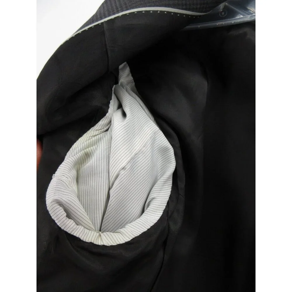 Theory Sport Coat 36 Blazer Wool Blend Glen Plaid Jacket Classic *